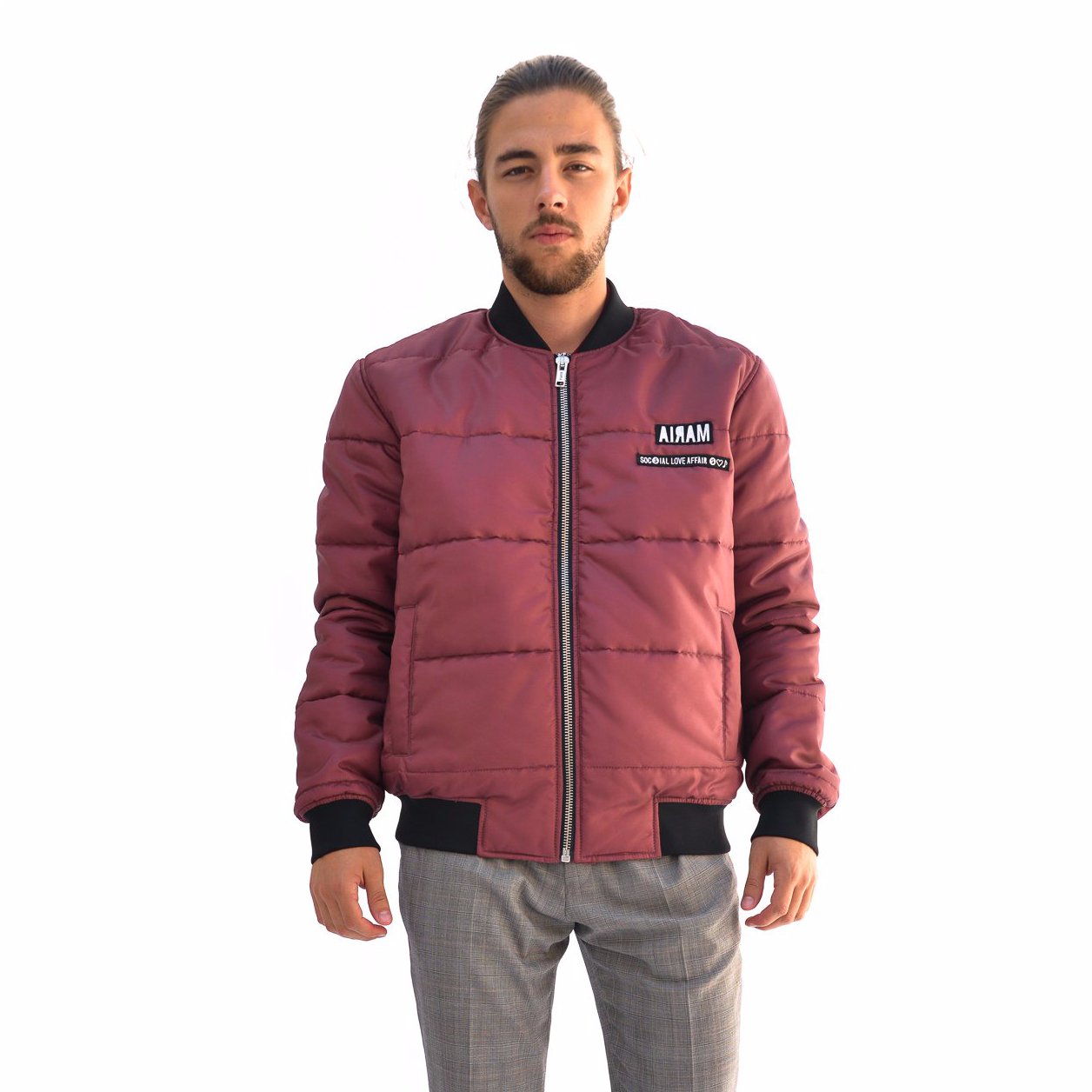 Bomber Puffy Bordeaux