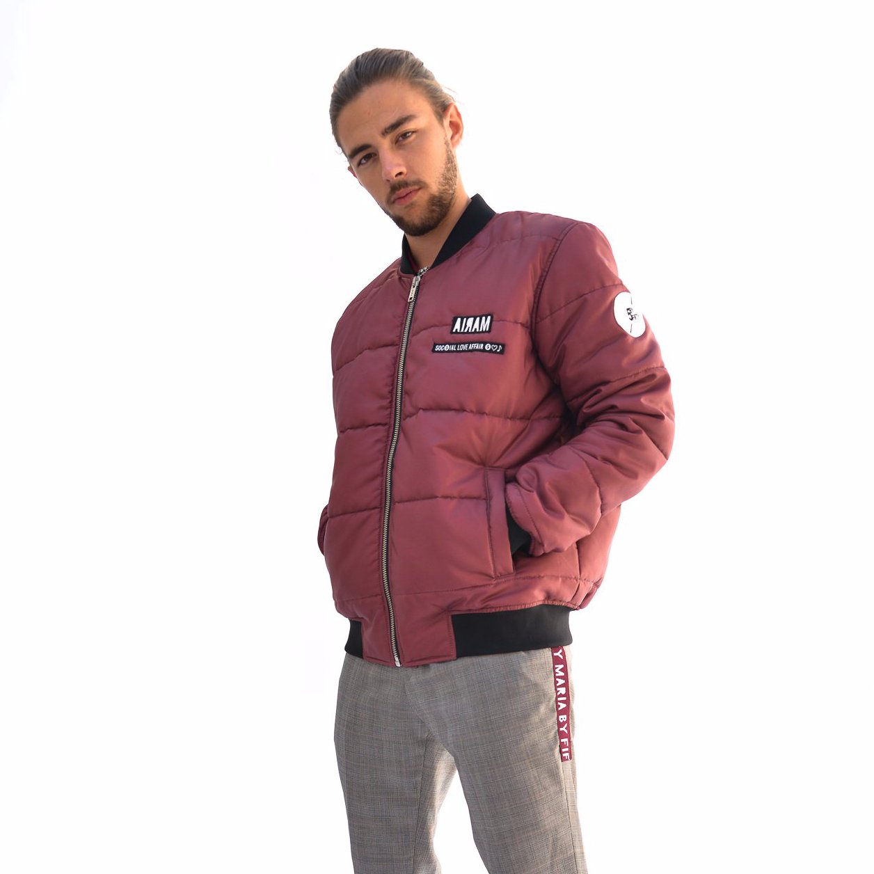 Bomber Puffy Bordeaux