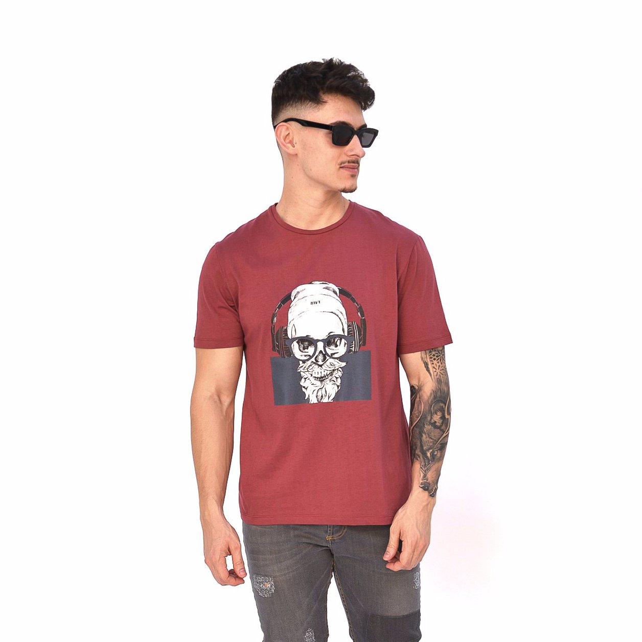 T-Shirt Bordeaux Headphones