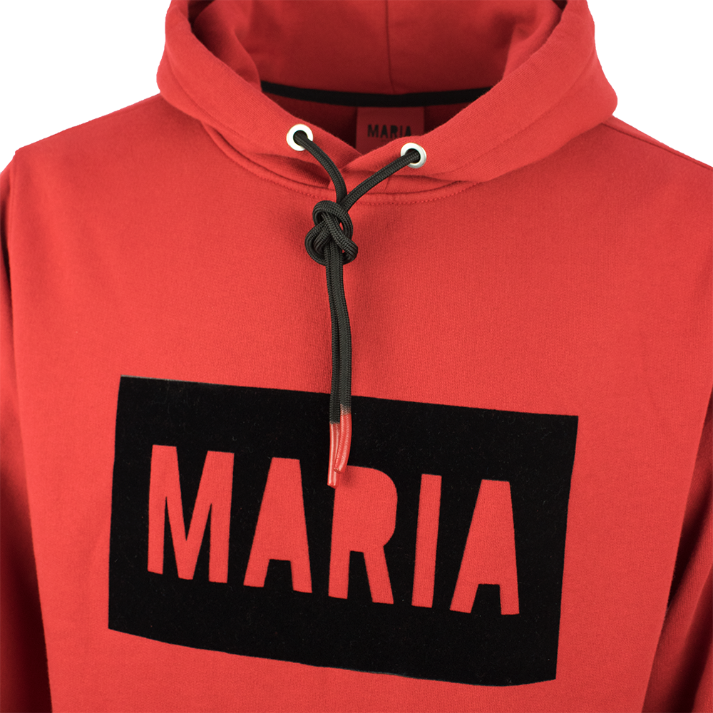 Hoodie Red Box Black