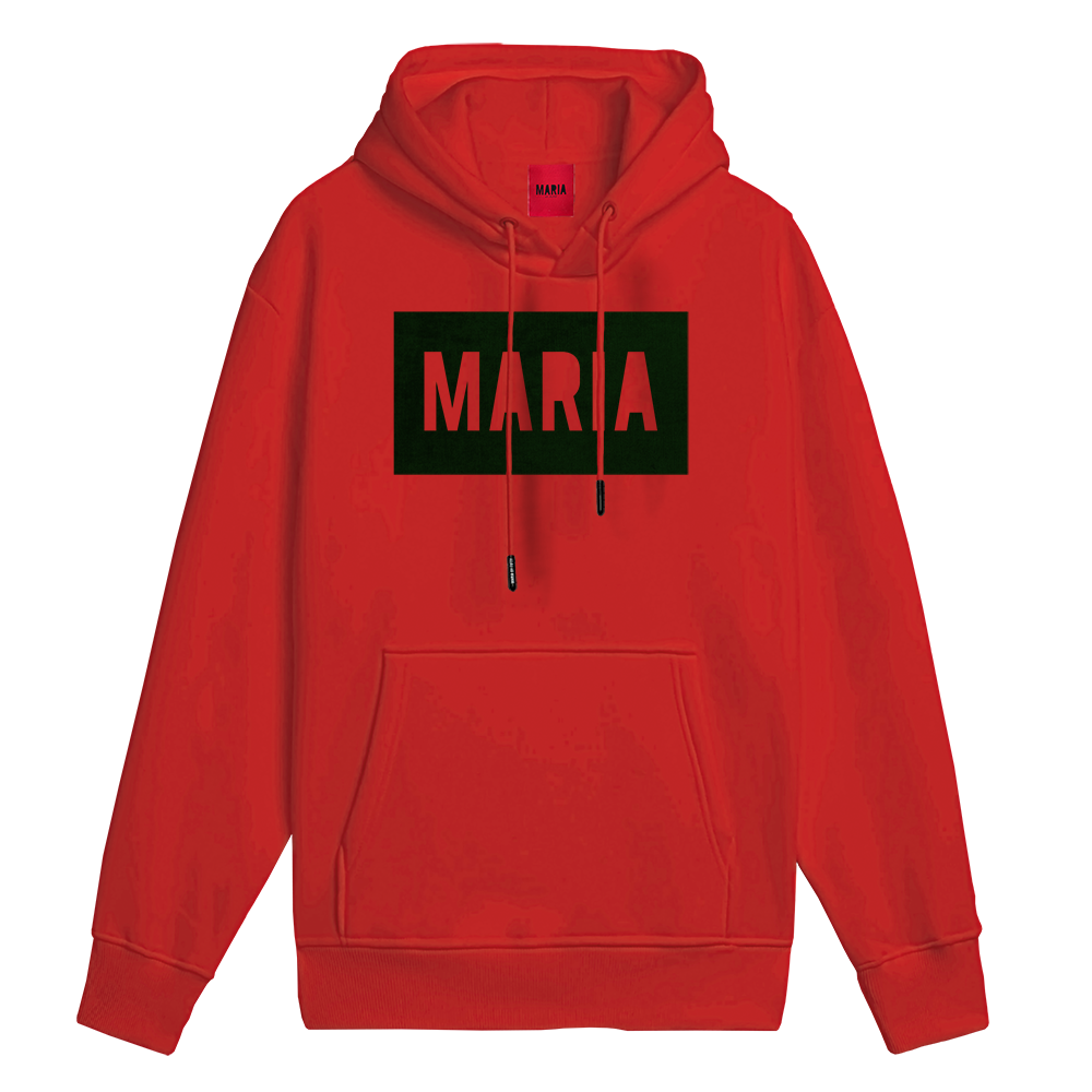 Hoodie Red Box Black