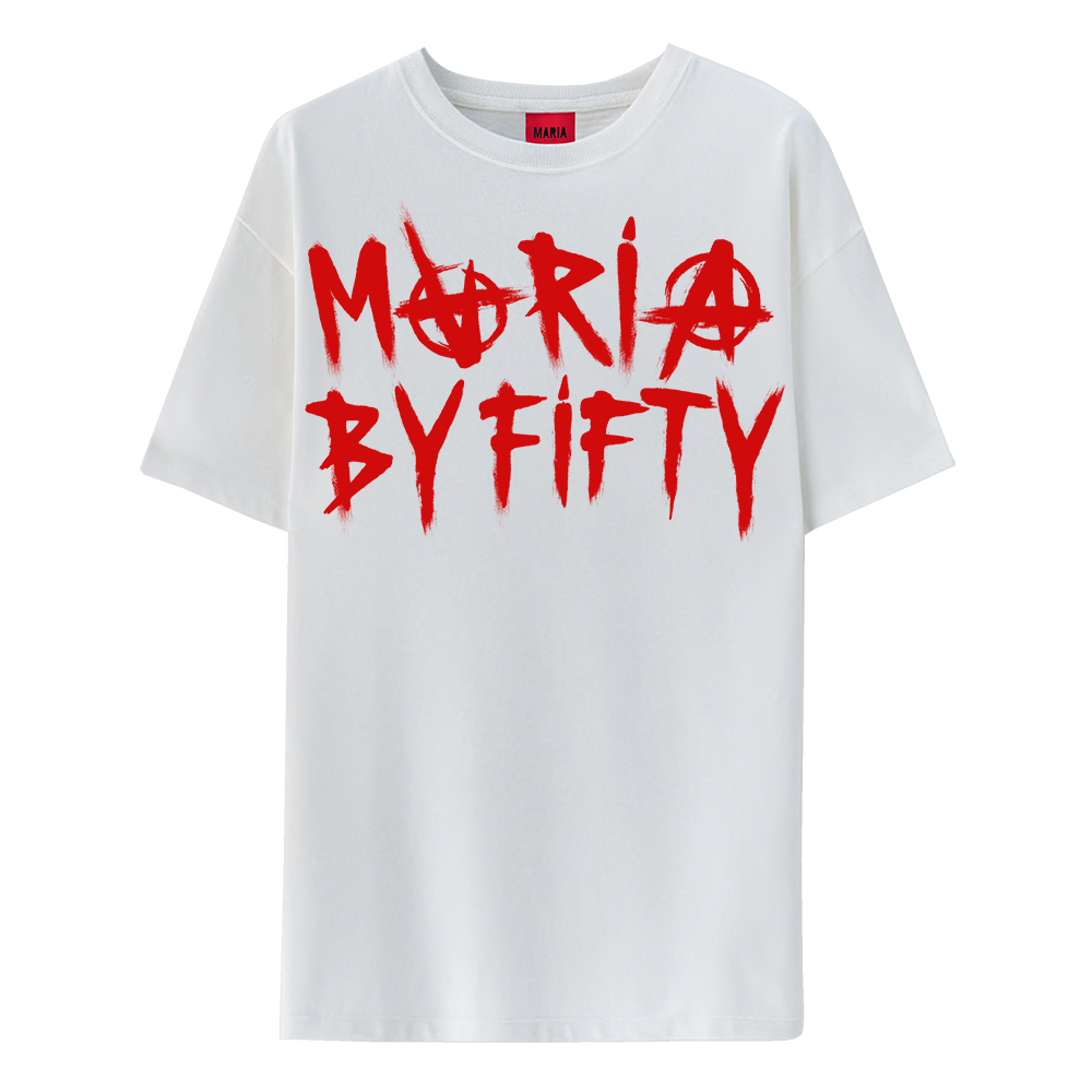 T-shirt White Anarchy Red